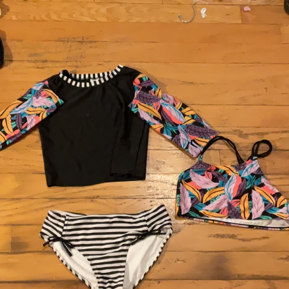 art class Kids Swim Bikini Set - Black, Multicolor
